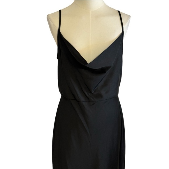 BLEEKER 126 Black Cowl Neck Sleeveless Maxi Cocktail Dress size 12 Wedding Party - Picture 4 of 4